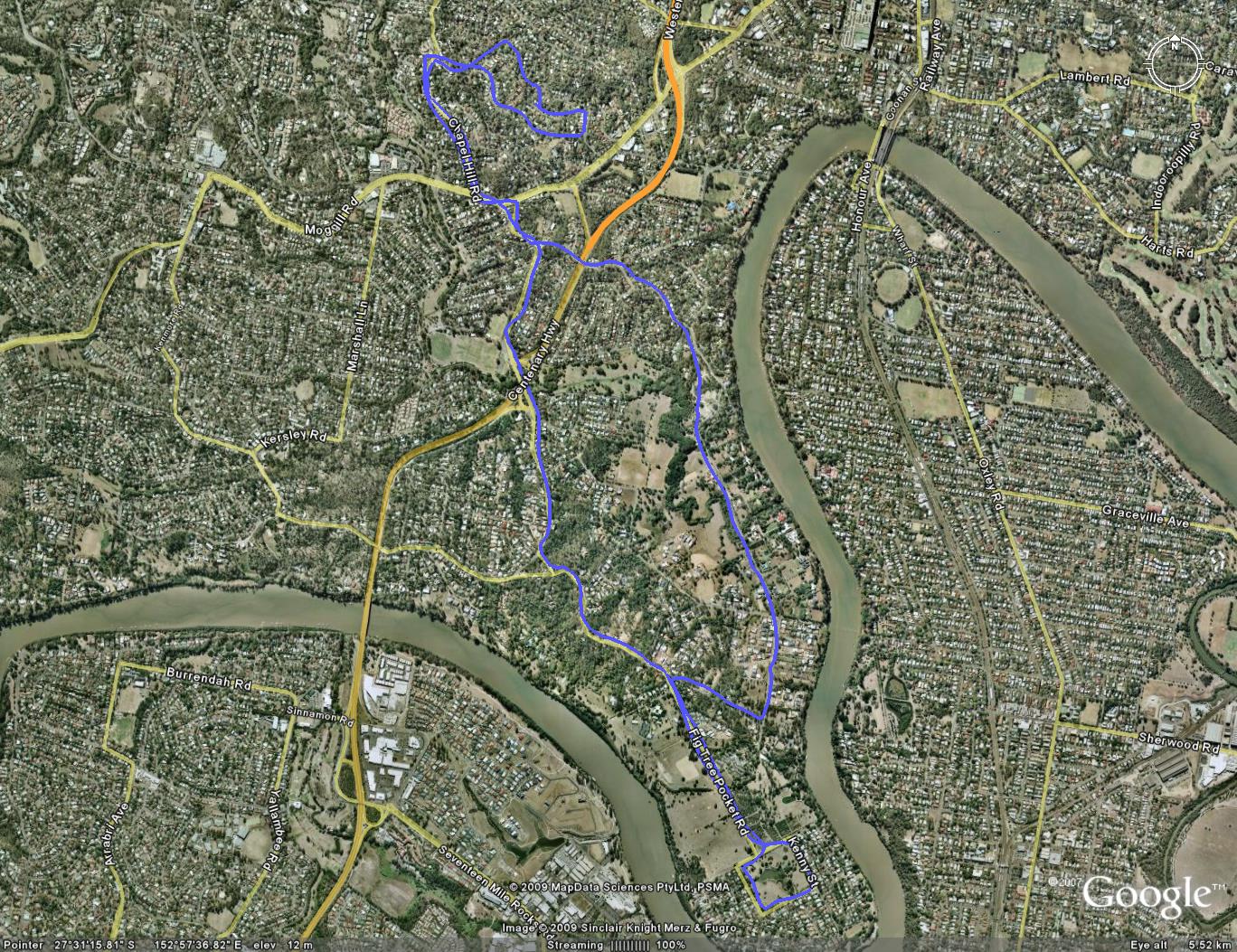 Google Earth image of track