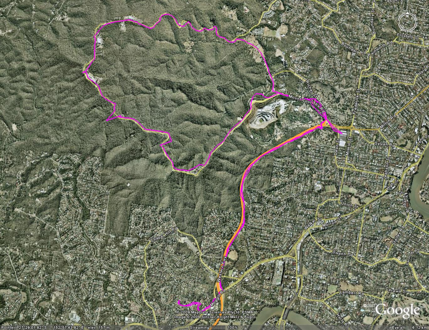 Google Earth image of track