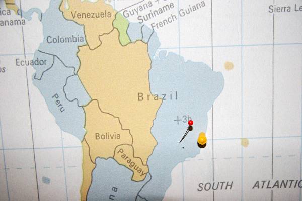 DSTC world travel map, Keith Duddy and Kerry Raymond went to Brazil,  | DSTC Farewell Symposium, 28 July 2005  | 