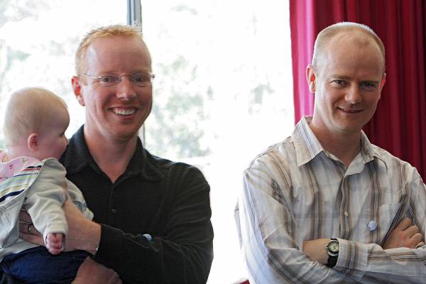 Sarah Bond (Andy's daughter), Simon Pope, Andy Bond,  | DSTC Farewell Symposium, 28 July 2005  | 