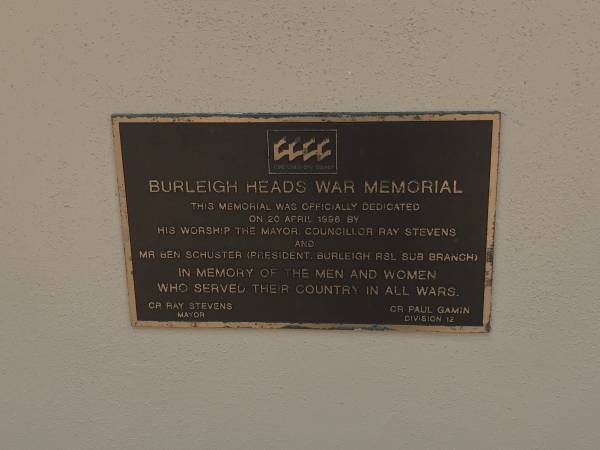 Burleigh War Memorial, Gold Coast City  |   | 