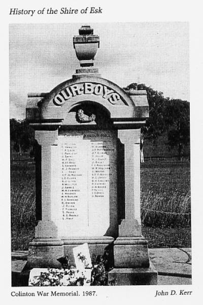 Colinton Honour Roll  |   | 