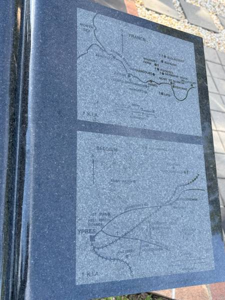 Research note: Locations of combat areas in France and Belgium  |   | Dayboro War memorial  | 