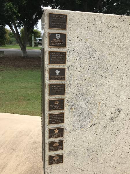 Jack McCONNELL  | Noel LOWES  | Terence L HANSON  | Lawrence BUNWORTH  | Alan MURRAY  | Barry G RITCHIE  | Richard (Rick) GROSS  | John Darrell PERRY  | Maurice John SANDRY  | Nigel David DOYLE  |   | Redbank Memorial Park  |   |   | 