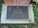
John Paul GARDNER
27 Aug 2000
aged 20

Albany Creek Cemetery, Pine Rivers

