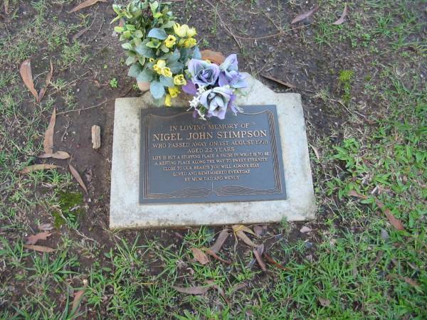 Nigel John STIMPSON  | 1 Aug 1998  | aged 22  |   | Albany Creek Cemetery, Pine Rivers  |   | 