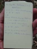 Wilhelm Johann (Bill) MARKS,
born 17-3-1865 Grunberg Germany,
died 6-8-1963;
Anna Maria Louisa MARKS (nee CHRISTOFFEL),
wife,
born 3-3-1873 Steinhover Germany,
died 8-9-1932;
erected by surviving youngest daughter Freda Lillian FRANCIS;
Alberton Cemetery, Gold Coast City