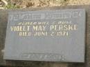 Violet May PERSKE,
wife aunt,
died 2 June 1971;
Appletree Creek cemetery, Isis Shire
