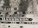 Ethel May NIXON,
wife mother,
died 2 Sept 1970 aged 69 years;
George Harrinson,
father,
died 27 Nov 1977 aged 80 years;
Appletree Creek cemetery, Isis Shire