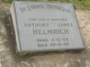 Anthony James HELMRICH,
son brother,
born 2-5-43,
died 29-4-44;
Appletree Creek cemetery, Isis Shire