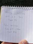 Nancy WILSON,
died 25 Oct 1942 aged 80 years;
John WILSON,
died 27 Feb 1944 ageed 82 years;
Appletree Creek cemetery, Isis Shire