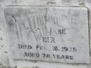 Mary Jane WEIR,
died 18 Feb 1975 aged 78 years;
children;
Appletree Creek cemetery, Isis Shire