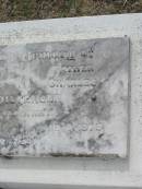 Mary Christensen,
mother,
died 27 Nov 1976;
Charles CHRISTENSEN,
father,
died 2 June 1975;
Appletree Creek cemetery, Isis Shire