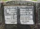 George Wm DEIGHTON,
husband father,
died suddenly 19 June 1945 aged 49 years;
Appletree Creek cemetery, Isis Shire