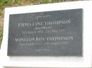 Emma Jane THOMPSON (nee OLIVER),
20 March 1892 - 21 May 1951;
Winston Roy THOMPSON,
21 Oct 1932 - 14 Aug 2003;
Appletree Creek cemetery, Isis Shire
