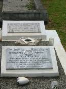 Ivy Margaret BUNN,
died 10 May 1983 aged 81 years;
Margaret Anne CONNELLY,
28 May 1938 - 17 May 2000,
wife of Max Benjamin,
mother of Maureen, Philip & Thomas,
together with "Ben";
Appletree Creek cemetery, Isis Shire