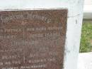 Colin Henry THOMPSON,
father,
accidentally killed 22 Aug 1974 aged 48 years;
Joyce Isabel THOMPSON,
mother,
died 30 May 1976 aged 49 years;
Appletree Creek cemetery, Isis Shire