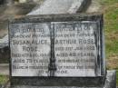 Susan Alice ROSE,
mother,
died 11 Aug 1954 aged 79 years;
Arthur ROSE,
father,
died 21 Jan 1922 aged 49 years,
interred at Gympie;
Appletree Creek cemetery, Isis Shire