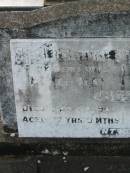 Ethel MAY BUSS,
wife,
died 30 March 1969 aged 77 years 9 months;
Arthur Albert BUSS,
husband,
died 10 May 1975 aged 89 years;
Appletree Creek cemetery, Isis Shire