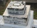 Santa MARANO,
died 5 Jan 1920 aged 57 years,
erected by husband Joe MARANO;
Appletree Creek cemetery, Isis Shire