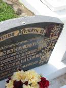 Rosaria Maria CARDILLO,
wife mother,
died 7 Dec 1967 aged 57 years;
Venerando CARDILLO,
husband father,
died 3 Dec 1990 aged 88 years;
Appletree Creek cemetery, Isis Shire