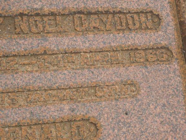 Stanley Noel GAYDON,  | 25 Dec 1902 - 24 April 1966;  | Donald,  | infant son,  | 9 Dec 1932 - 13 Dec 1932;  | Appletree Creek cemetery, Isis Shire  | 