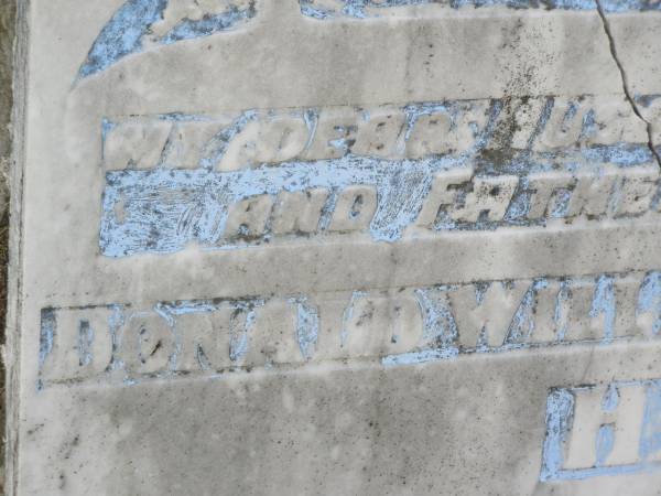 Donald William HAMANN,  | husband father,  | died 30 April 1966 aged 35 years 3 months;  | Appletree Creek cemetery, Isis Shire  | 