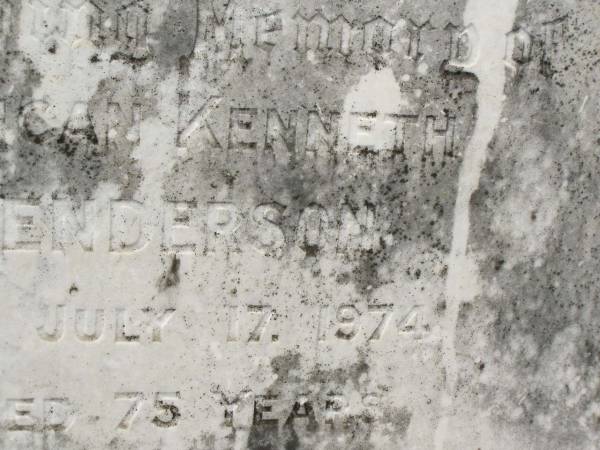 Duncan Kenneth HENDERSON,  | died 17 July 1974 aged 75 years;  | Appletree Creek cemetery, Isis Shire  | 