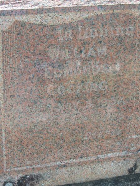 William Edmunds COCKING,  | died 3 Nov 1937 aged 76 years;  | Annie COCKING,  | died 23 Aug 1947 aged 77 years;  | Appletree Creek cemetery, Isis Shire  | 
