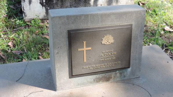 Jack Raymond DICK MM (J.R.)  | d: 13 Mar 1925  |   | Atherton Pioneer Cemetery (Samuel Dansie Park)  |   |   | 