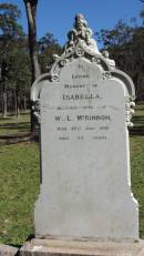 Isabella (McKINNON)
d: 25 Jul 1916 aged 68
wife of W.L. McKINNON
Atherton Pioneer Cemetery (Samuel Dansie Park)