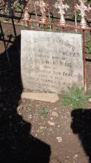 
John Joseph HUGHES
d: Christchurch, New Zealand
    5 Jul 1912, aged 19 y and 9 mo
son of William and Margaret HUGHES

William HUGHES
native of Roscommon, Ireland
d: 3 May 1920
husband of Mary HUGHES

Mary HUGHES
d: 22 Dec 1930, aged 78

Aubigny Catholic Cemetery, Jondaryan

