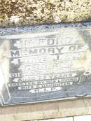 
Luke J.A. OBRIEN,
died 5 Sept 1947 aged 77 years,
erected by wife & daughter;
Bell cemetery, Wambo Shire
