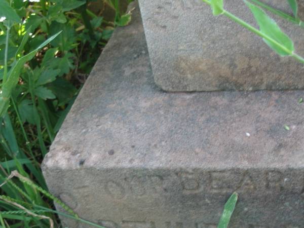 Arthur BRADLEY,  | brother,  | died 21 August 1905;  | Bell cemetery, Wambo Shire  | 