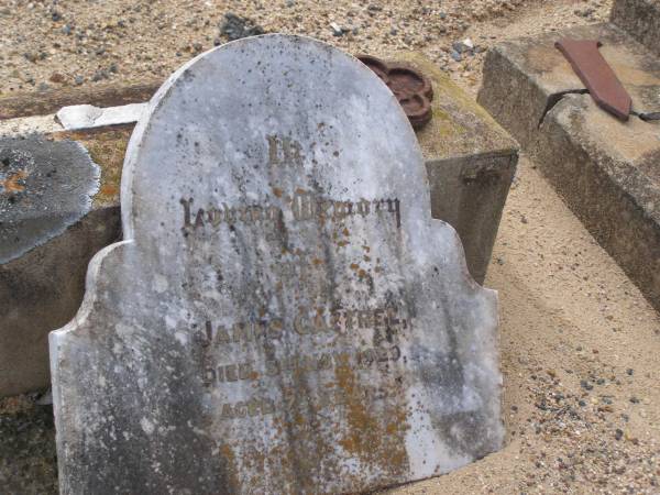 James CASTREE,  | died 5 Nov 1929 aged 73 years;  | Bergen Djuan cemetery, Crows Nest Shire  | 