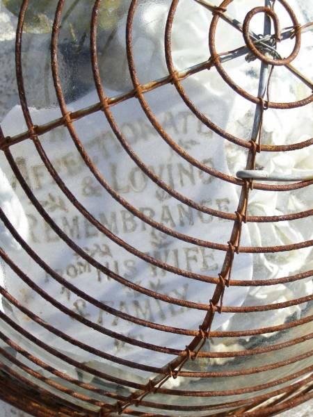 Heinrich August WOLSKI, father,  | died 6 Jan 1930 aged 49 years,  | remembered by wife and family;  | Bergen Djuan cemetery, Crows Nest Shire  | 