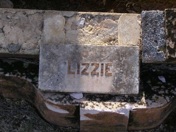 Lizzie SCHEFE, 1902 - 1932;  | Ethel, sister, 1888 - 1933;  | Maria F. SCHEFE, mother,  | 1861 - 1946;  | Frederick M.C. SCHEFE, father,  | 1859 - 1940,  | erected by wife & family;  | Bergen Djuan cemetery, Crows Nest Shire  | 