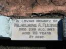 Wilhelmine A FLESSER
23 Aug 1883
aged 26
Bethania (Lutheran) Bethania, Gold Coast