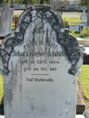 Johann Gottlieb SCHNEIDER
geb 12 Apr 1834
gest 20 Dec 1917
Bethania (Lutheran) Bethania, Gold Coast