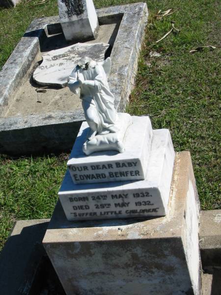 Edward BENFER  | B: 24 May 1932  | D: 25 May 1932  |   | Bethania Lutheran Church, Bethania, Gold Coast  | 