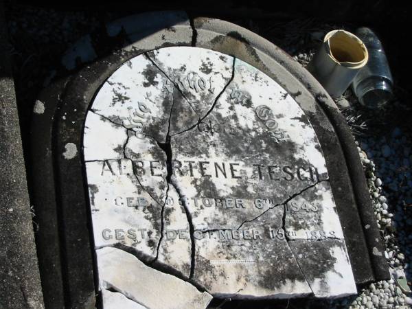 Albertine TESCH  | geb 6 October 1843  | gest 15 Dec 1888  |   | Bethania (Lutheran) Bethania, Gold Coast  | 