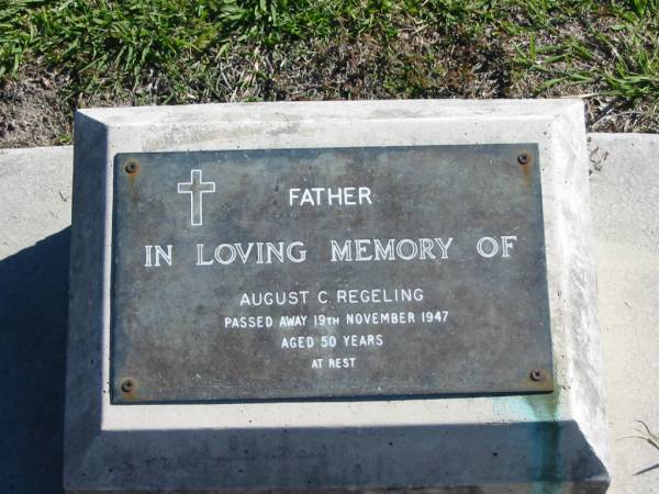 August C REGELING  | 19 Nov 1947  | aged 50  |   | Bethania (Lutheran) Bethania, Gold Coast  | 