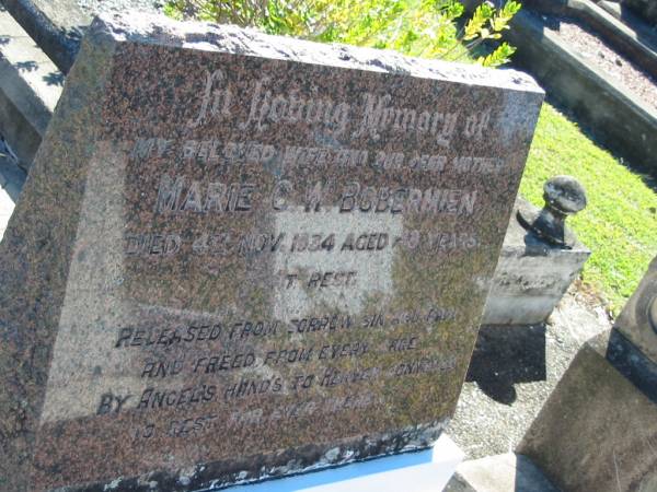 Marie C W BOBERMIEN  | died 4 Nov 1934  | aged 49  |   | Bethania (Lutheran) Bethania, Gold Coast  | 