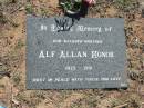 Alf Allan HONOR,
brother,
1925 - 1991;
Blackbutt-Benarkin cemetery, South Burnett Region