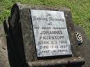 Johannes PAGENKOPF,
husband,
born 2-3-1906,
died 17-12-1967;
Blackbutt-Benarkin cemetery, South Burnett Region