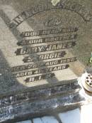 Gary James SCORGIE,
son brother,
died 28 Aug 1956 aged 4 12 years;
Blackbutt-Benarkin cemetery, South Burnett Region