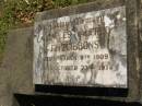Charles Alfred FITZGIBBONS,
born 9 March 1909,
died 23 Oct 1974;
Blackbutt-Benarkin cemetery, South Burnett Region