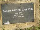 Garth Davies GATFIELD,
died 1940 aged 5 years;
Blackbutt-Benarkin cemetery, South Burnett Region