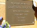 
Clifford BROXTON,
died 20 May 1997 aged 78 years;
Bribie Island Memorial Gardens, Caboolture Shire
