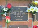 
Audree June HUDSON,
died 6 June 1996 aged 63 years;
Bribie Island Memorial Gardens, Caboolture Shire
